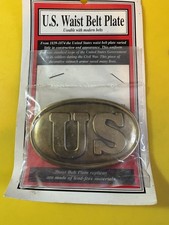 U.S CIVL WAR REPLICA WAIST BELT BUCKLE PLATE NEW IN PACKAGE NEVER USED MADE USA