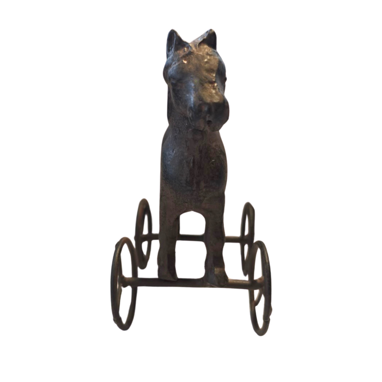 Vintage Cast Iron Horse on Wheels – Rustic Old West Decorative Figurine