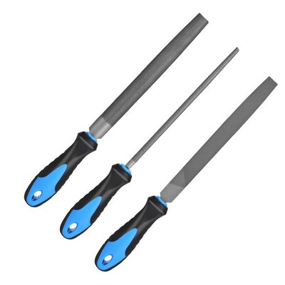 3-Piece Metal File Set, Premium High-Carbon Steel Files, 8 Inches, Includes F