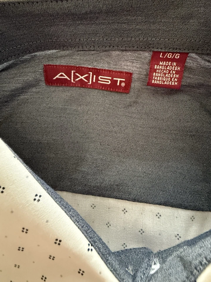 Axist классический крой эластичной мужской длинным рукавом платье рубашка ~ яркий белый (размер: L) - Изображение 2 из 4