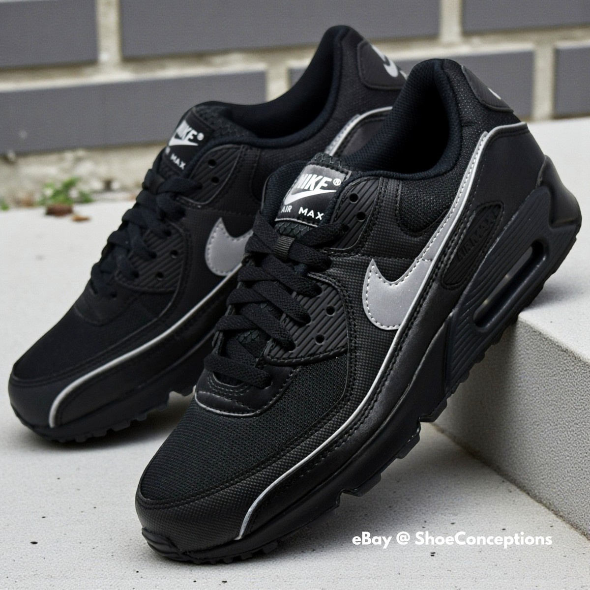 Nike Air Max 90 PRM Shoes Black Reflective HV4517-002 Men's Sizes