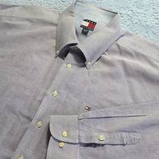Vintage Y2k Tommy Hilfiger Mens XXL Button Down Long Sleeve Cotton Classic