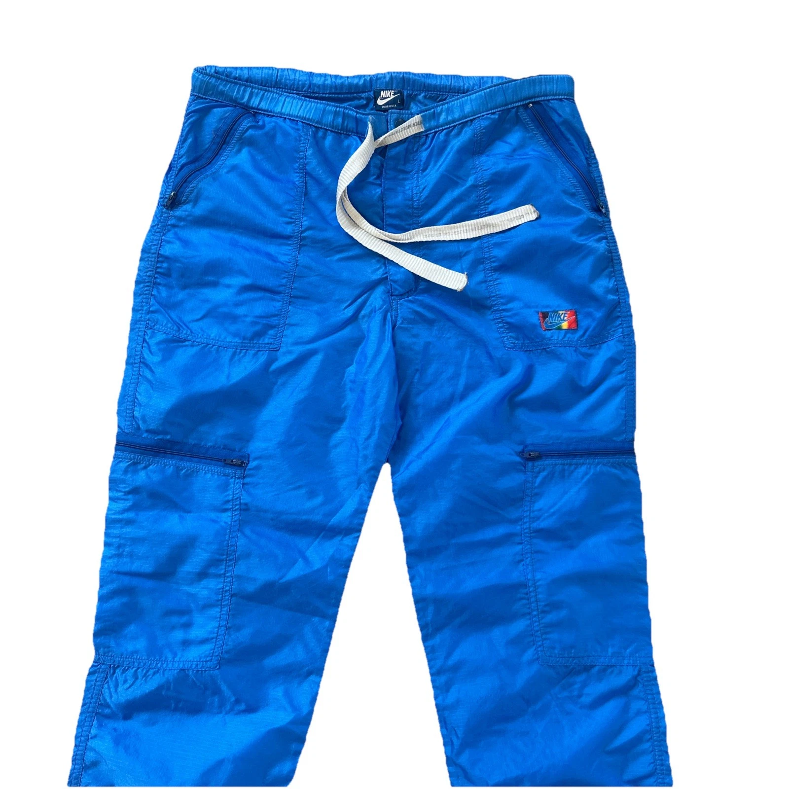 VTG 1980's Nike Track Pants Running 1984 Olympics Korea Rainbow Blue Tag USA OG