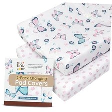 Baby Diaper Changing Pad Covers Table Sheets 32"x16", 8"Deep White - Light Pink