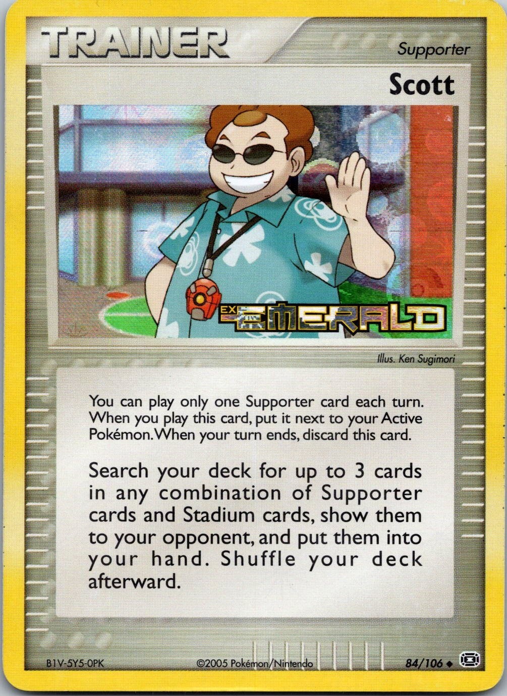 Scott 84/106 Reverse Holo Stamp - EX Emerald - NM - Pokemon Card
