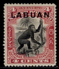 NORTH BORNEO - Labuan QV SG113, 4c black & carmine, M MINT. Cat &pound;28.