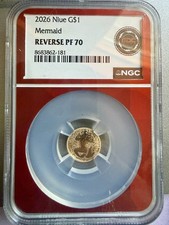 2026 Niue G 1 Mermaid 1G 22K Gold Coin NGC Reverse PF70 EDC Red Core