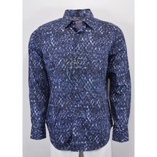 Robert Graham Classic Fit Button Down Shirt Size L Blue Abstract Print
