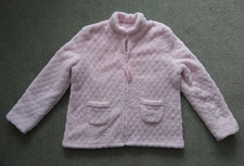 M&S Pink Fleece Lounge Top Bed Jacket Size 12-14 Marks Excellent Condition