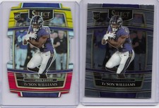 * TYSON WILLIAMS * 2021 SELECT RED YELLOW REFRACTOR DIE CUT + BASE RC