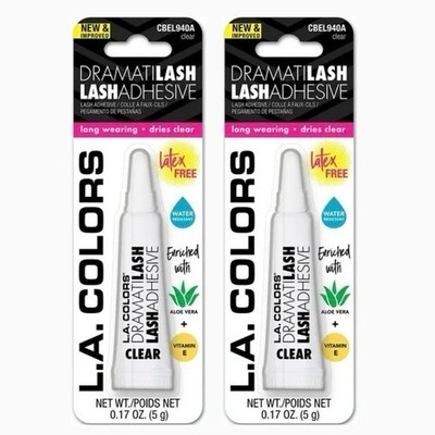 L.A. COLORS Dramatilash Lash Adhesive Glue, 0.17 oz - 2 PACK