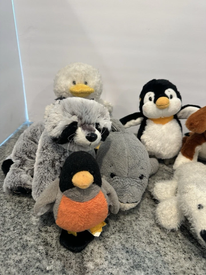Webkinz Plush Lot Of 9 No Codes Penguin Duck Dolphin Raccoon Cow Bear - Image 3 of 4