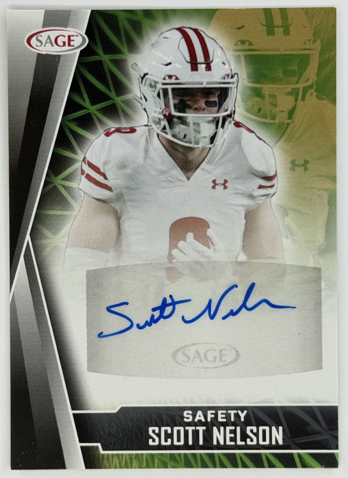 2022 SAGE High Series - Autographs Scott Nelson #A-SN2 Red (AU, RC) Badgers