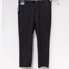 NWT CHAPS Dress Pants Mens 38 x 32 Black Performance Slim Fit Golf Pant Comfort