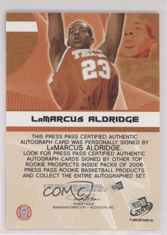 Press Pass Power Pick 2006 automático/250 LaMarcus Aldridge novato automático radiocontrol Foto 2 de 2