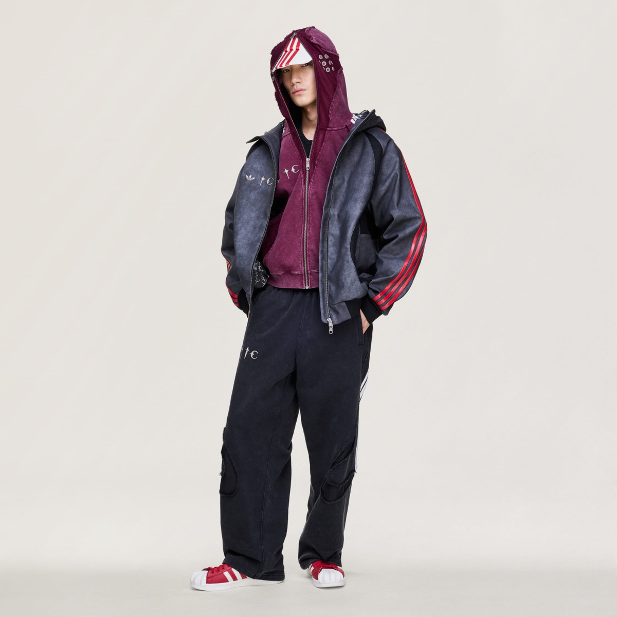 adidas x Thug Club Team Geist PU Leather Jacket Black KC2222 Japan adidas x Thug Club Team Geist PU Leather Jacket Black KC2222 Japan