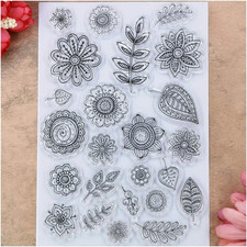 Flowers Leaves Clear Stamps for Card Making Decoration and DIY Scrapbooking