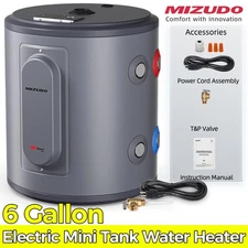 6 Gal Electric Mini Tank Water Heater 1500W Compact Storage for Under Sink, RV