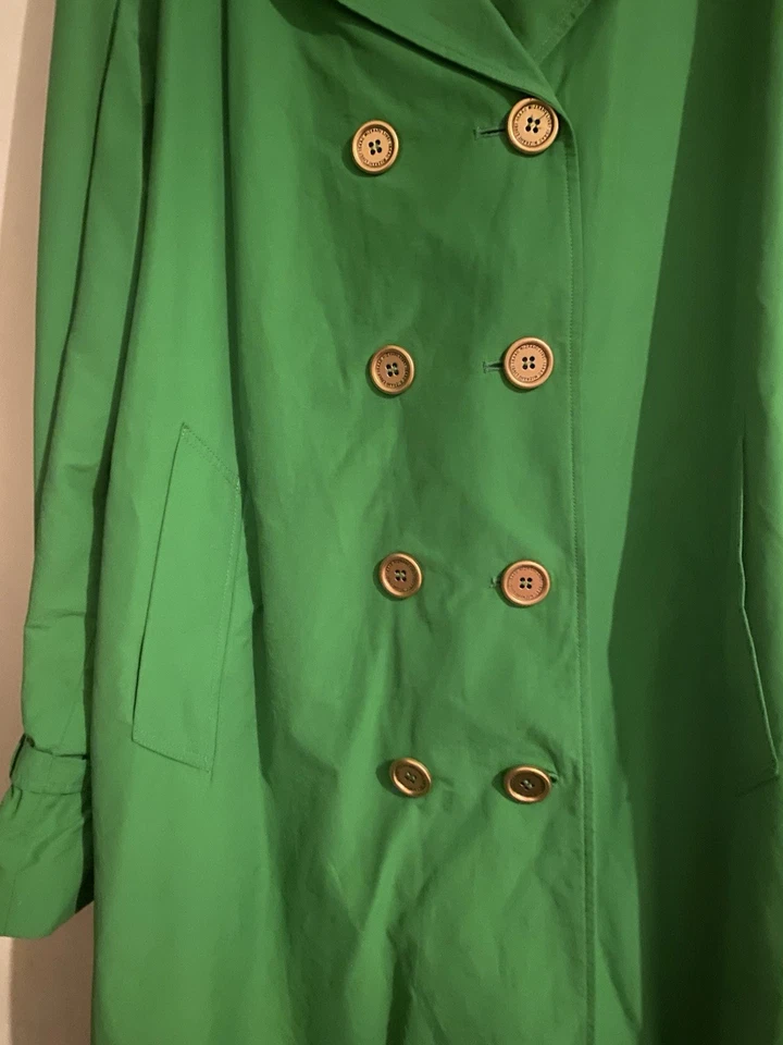 gabardina señora XL, Isaac Mizrahi Live, cierre de 8 botones, cinturón, lunares  Foto 3 de 4