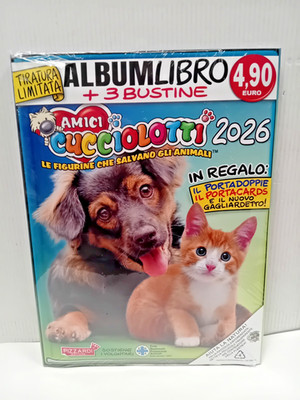 ALBUM FIGURINE Mit 3 Tütchen Amici Cucciolotti 2026