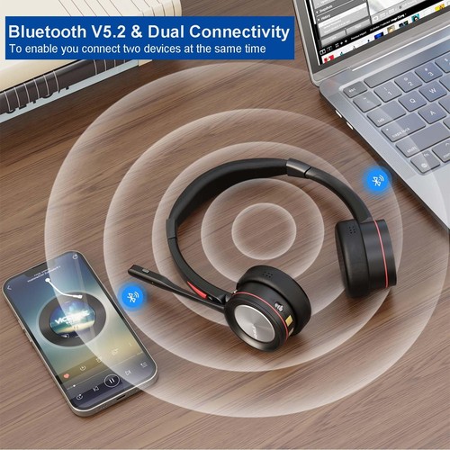 Wireless Bluetooth Headset with Microphone AI Noise Cancelling for Computer/P... - Picture 6 of 7