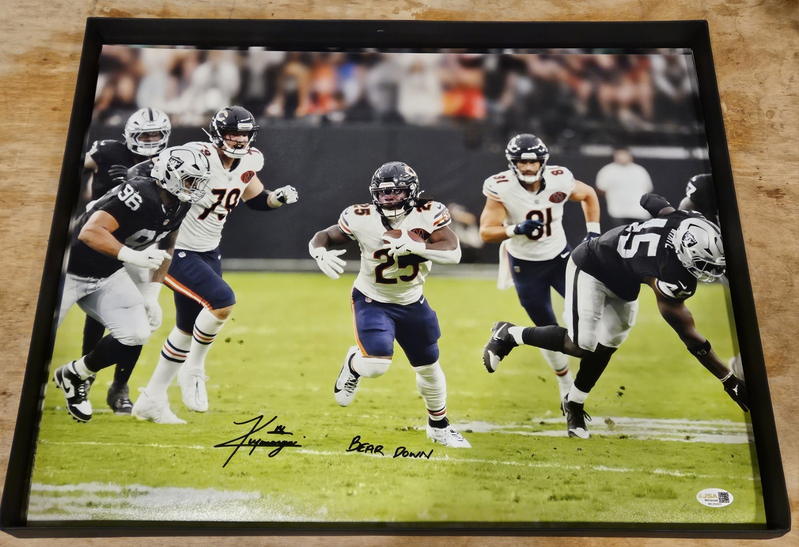 Kyle Monangai Chicago Bears Signed/Autographed 16x20 Photo JSA 