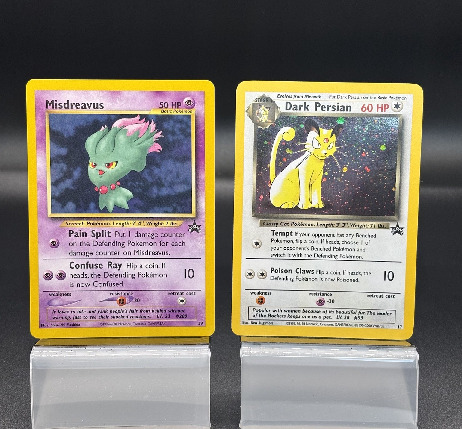 Dark Persian 17 Holo & Misdreavus 39 Non-Holo Black Star Promos Pokemon WOTC NM