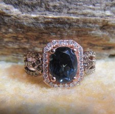 LeVian 14K Rose Gold Deep Sea Blue Topaz Choc...