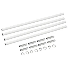 4set M10 Threaded Extension Rod Kit 11.8" Coupling Nut with Pipe Hex Nut White