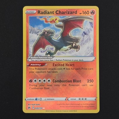 Pokemon TCG Karte Radiant Charizard 020/159 Crown Zenith Holo Rare - NM