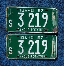 1967 IDAHO License Plate Plates PAIR / SET
