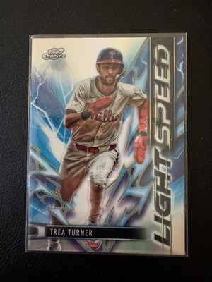 2025 Topps Chrome Cosmic Trea Turner Light Speed Refractor Baseball Card #LS-8