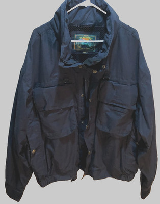 Hodgman Hunting Fishing Outdoor Mesh Lined Men Hiking Vintage Black Jacket 2XL