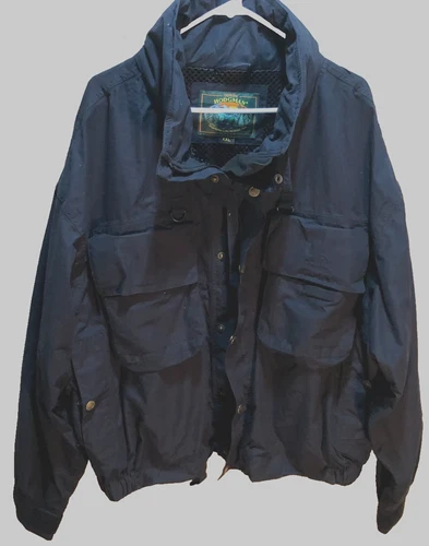 Hodgman Hunting Fishing Outdoor Mesh Lined Men Hiking Vintage Black Jacket 2XL