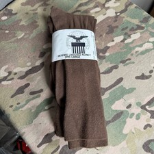 US Military Brown Boot Socks 2 Pair Large DLA USA Made Nylon Spandex Military