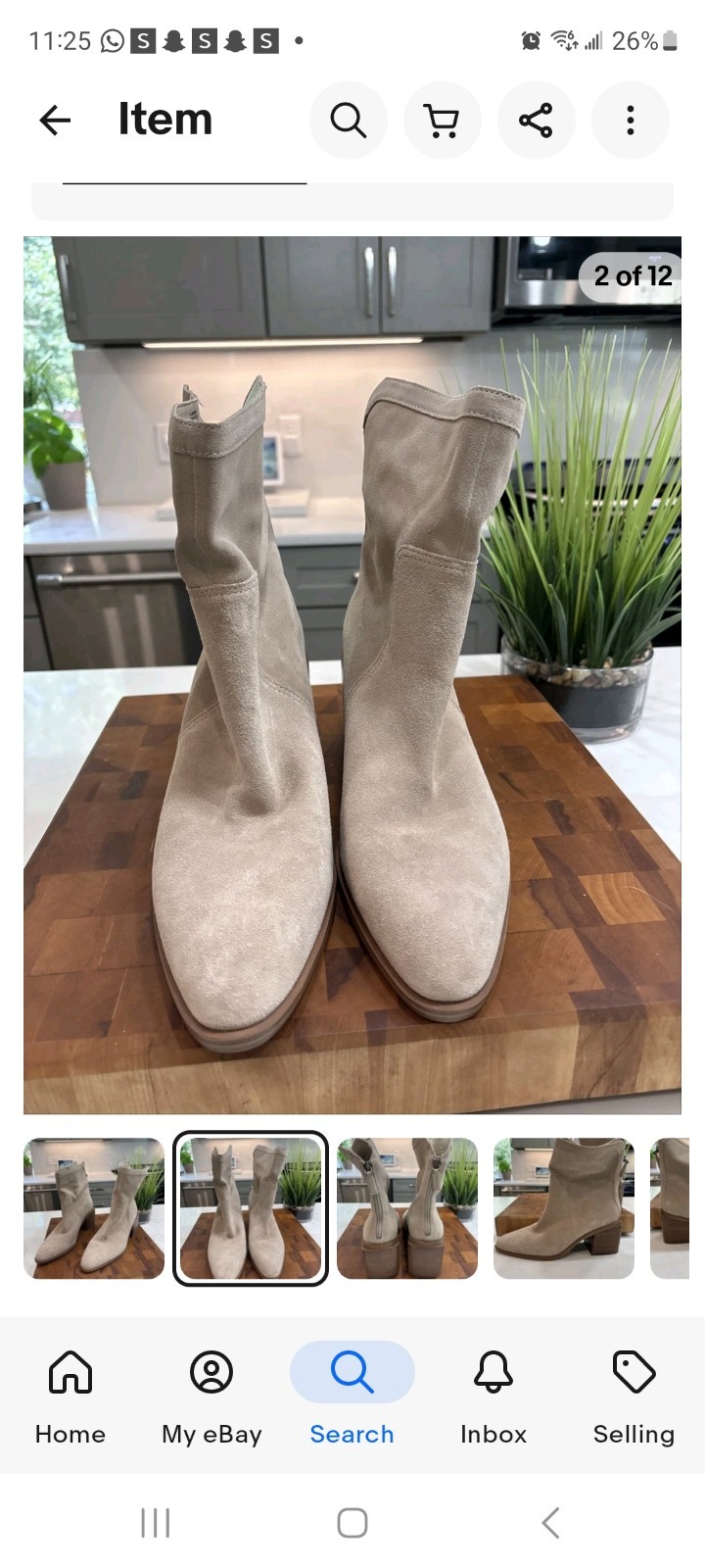 Vince Camuto Women's Heeled Mid Calf Boots Suede Beige 12. Flawless Back Zip