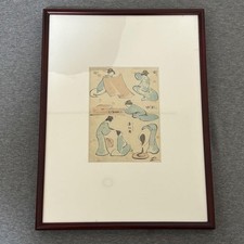 Hokusai Denshin Kaite One Stroke Painting Ukiyo-e Edo Era Art Used