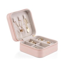 Small Faux Leather Travel Jewelry Box Organizer Display Storage Case for Ring...