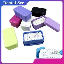 40 Holes Dental Endo Box FG Files Bur Holder Autoclave Disinfection Box Ruler