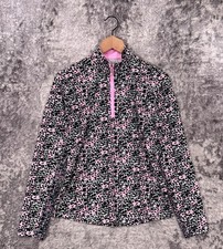 San Soleil 1/4 Zip Top Small Womens Pink Print UV 50 Cooling