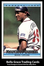 1992 Donruss Francisco Cabrera #482 Atlanta Braves MLB Baseball 