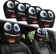 2pcs Funny Cartoon Car Headrest Covers Cute Funny Cartoon Eyes Car Seat Head Re