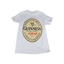 Guinness Extra Stout Mens Small White T-Shirt New New Officially Licensed Dublin
