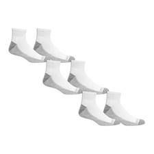 Fruit of the Loom Mens Ankle Quarter Socks 6 Pack with Cushion and Arch Suppo...