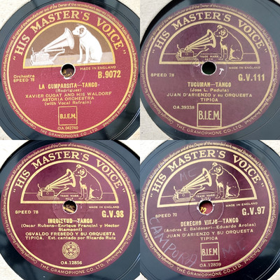 D'Arienzo Fresedo Cugat LA CUMPARSITA TUCUMAN UK HMV  78rpm Tango & Latin Lot 4