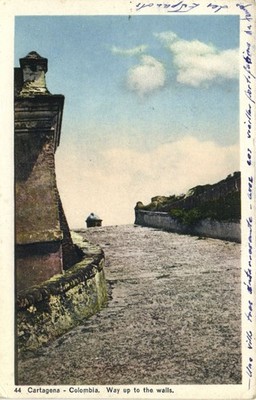 PC KOLUMBIEN CARTAGENA WEG BIS ZU DEN WÄNDEN VINTAGE POSTKARTE (b68098)