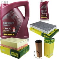 MANN-FILTER Inspektionspaket 6L Mannol Energy Combi Ll 5W-30 FüR Audi A4 Avant