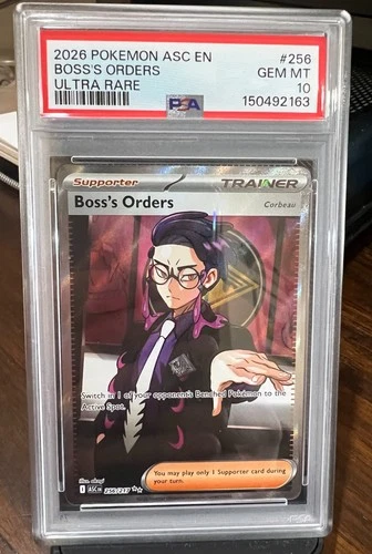 Boss’s Orders 256/217 PSA 10 English Pokemon TCG Ascended Heroes Illustration