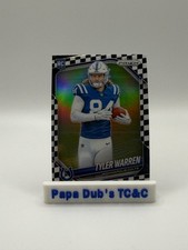Tyler Warren 2025 Panini Prizm BLACK AND WHITE CHECKER RC #339 Colts SSP NM