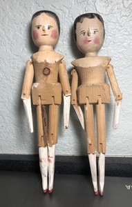 muñecas de madera antiguas